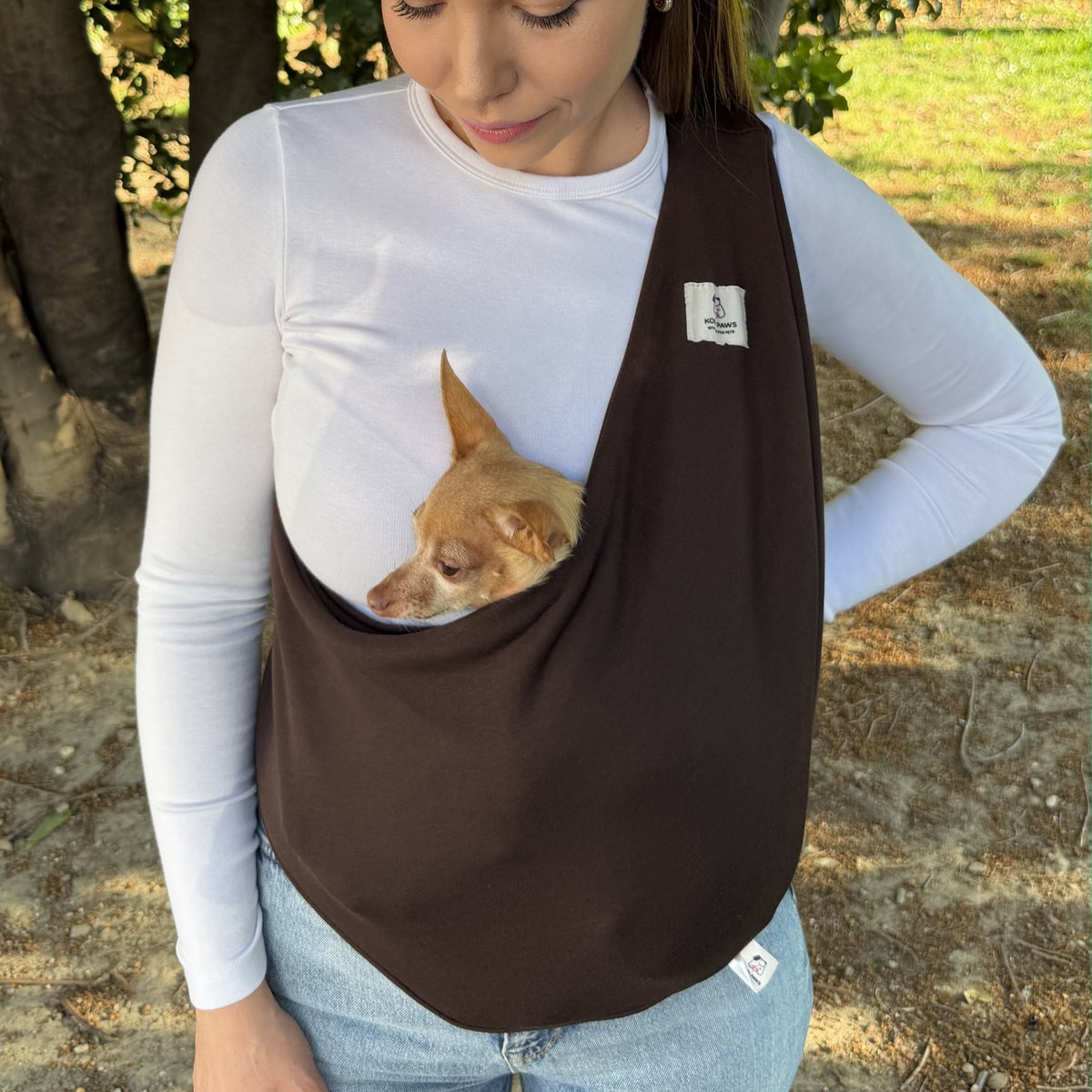 Lightweight Pet Sling – Chocolate – 2–11 lbs / 1–5 kg (Spring/Summer)