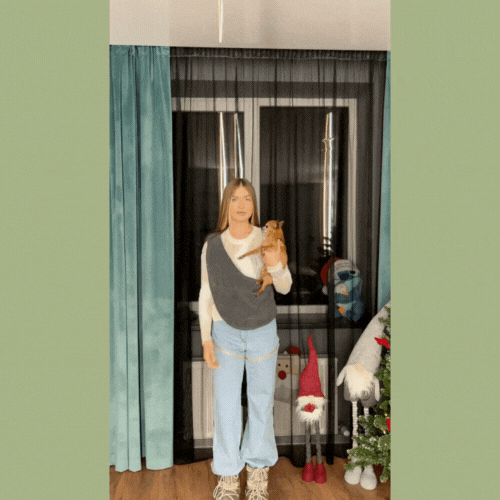 Set Gray Fleece Kangaroo Hoodie + Gray Fleece Sling