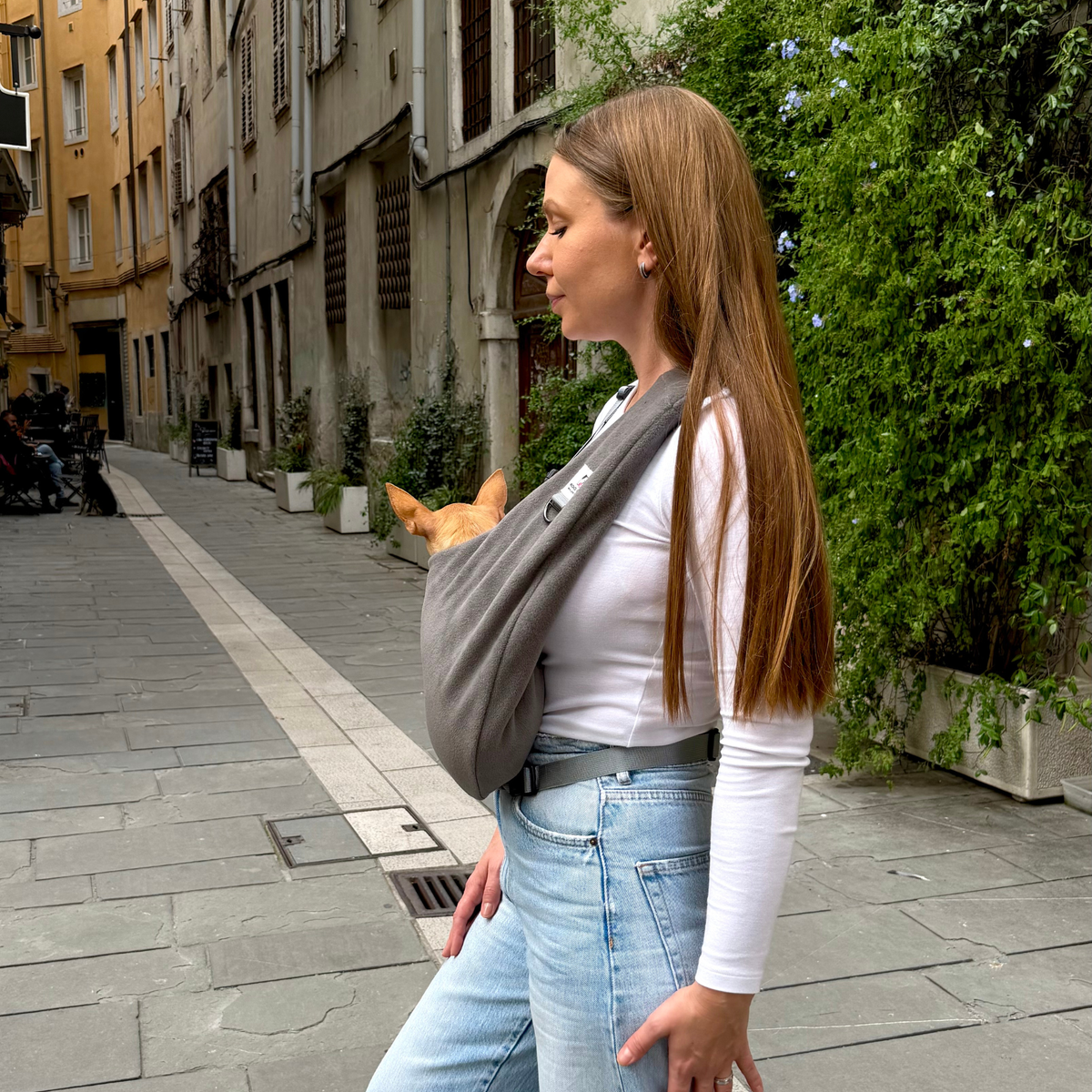 Gray Fleece Dual-Shoulder Sling