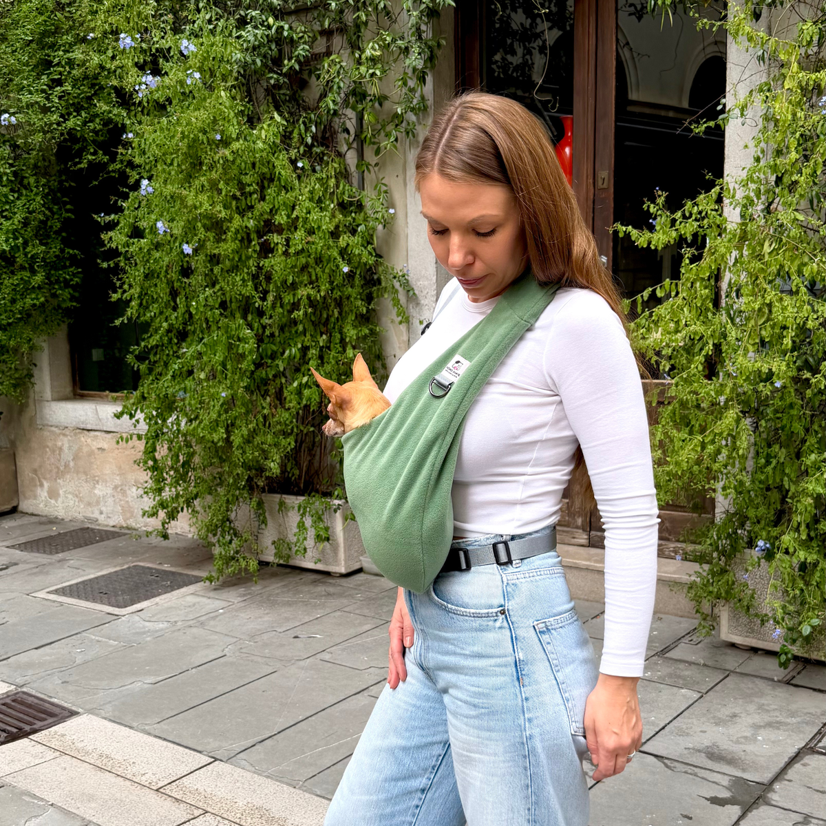 Olive Fleece Dual-Shoulder Sling