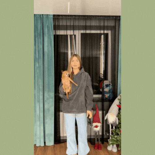 Set Gray Fleece Kangaroo Hoodie + Gray Fleece Sling