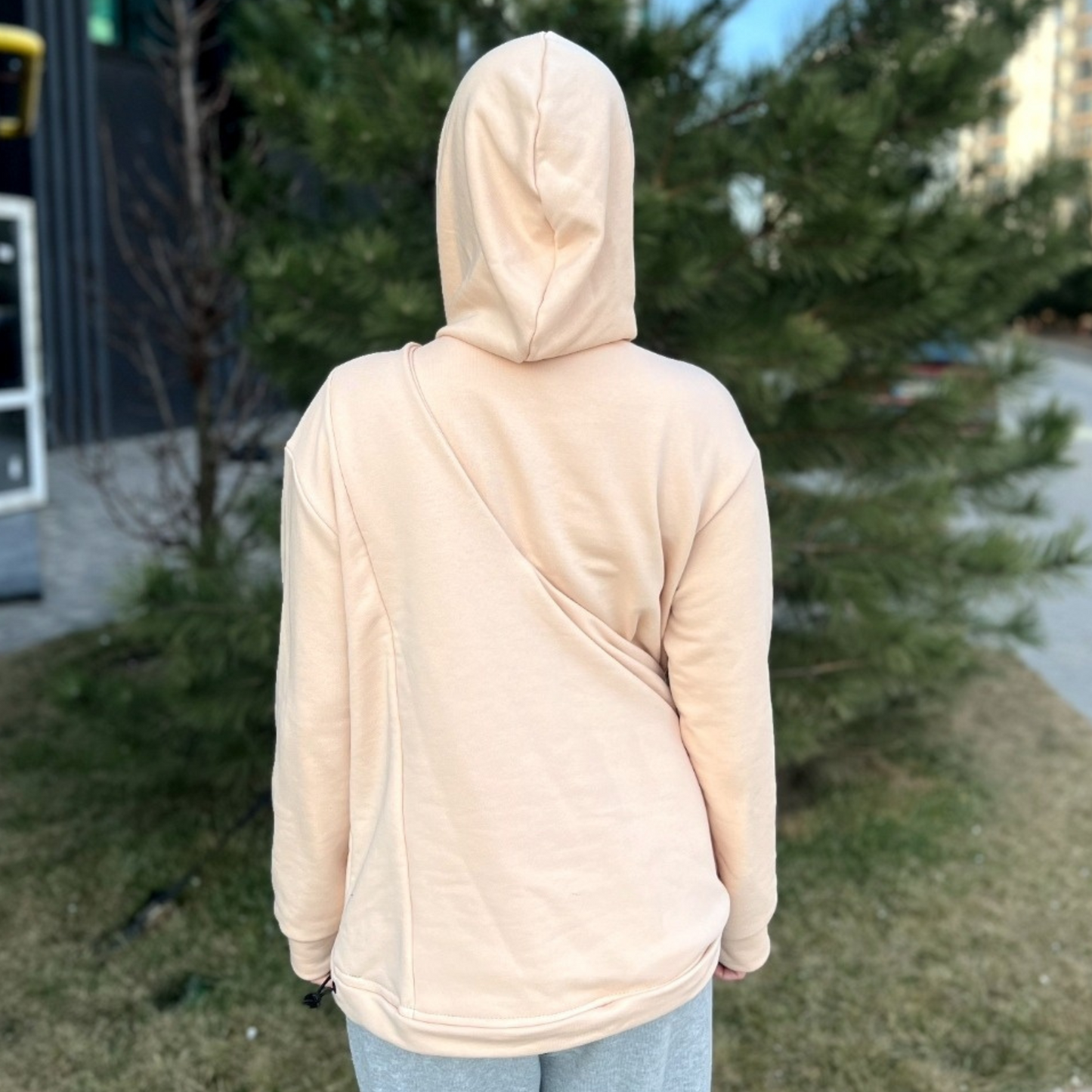 Lightweight Kangaroo Hoodie - Beige – 2-15 lbs / 1-7 kg (Spring/Summer)