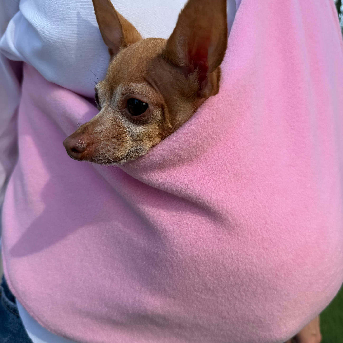 Fleece Pet Sling Carrier – Pink – 2-15 lbs / 1-7 kg (Autumn/Winter)