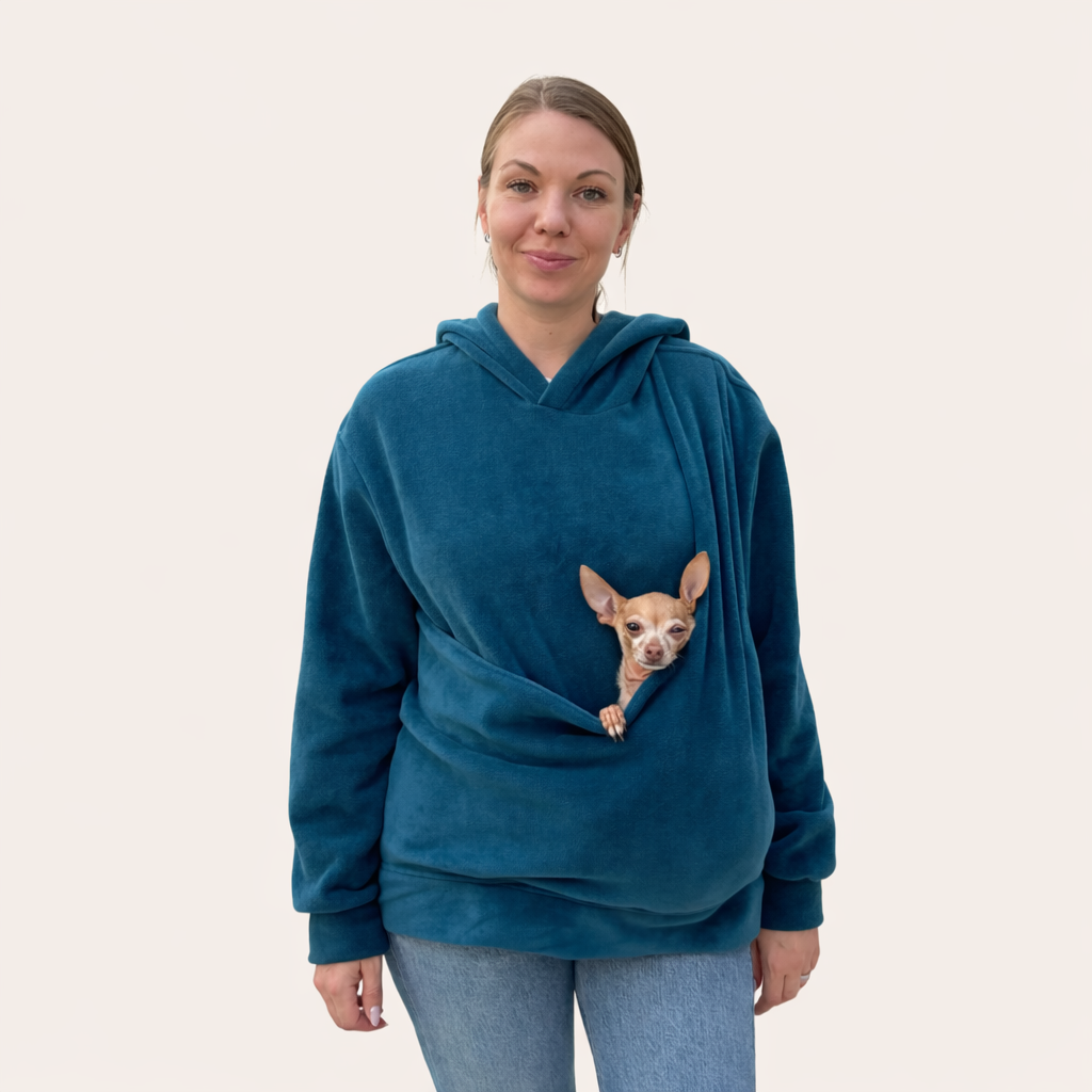 Fleece Kangaroo Hoodie - Blue – 2-15 lbs / 1-7 kg (Autumn/Winter)