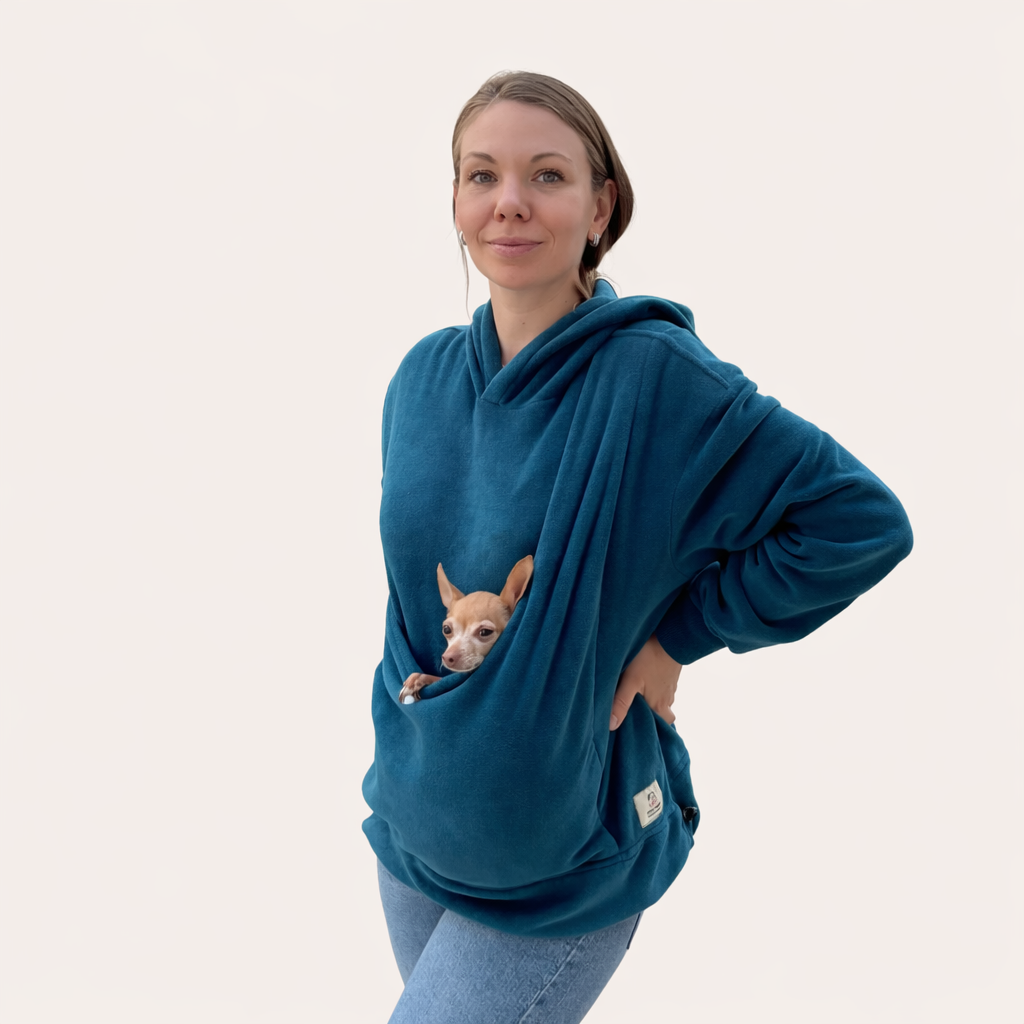Fleece Kangaroo Hoodie - Blue – 2-15 lbs / 1-7 kg (Autumn/Winter)