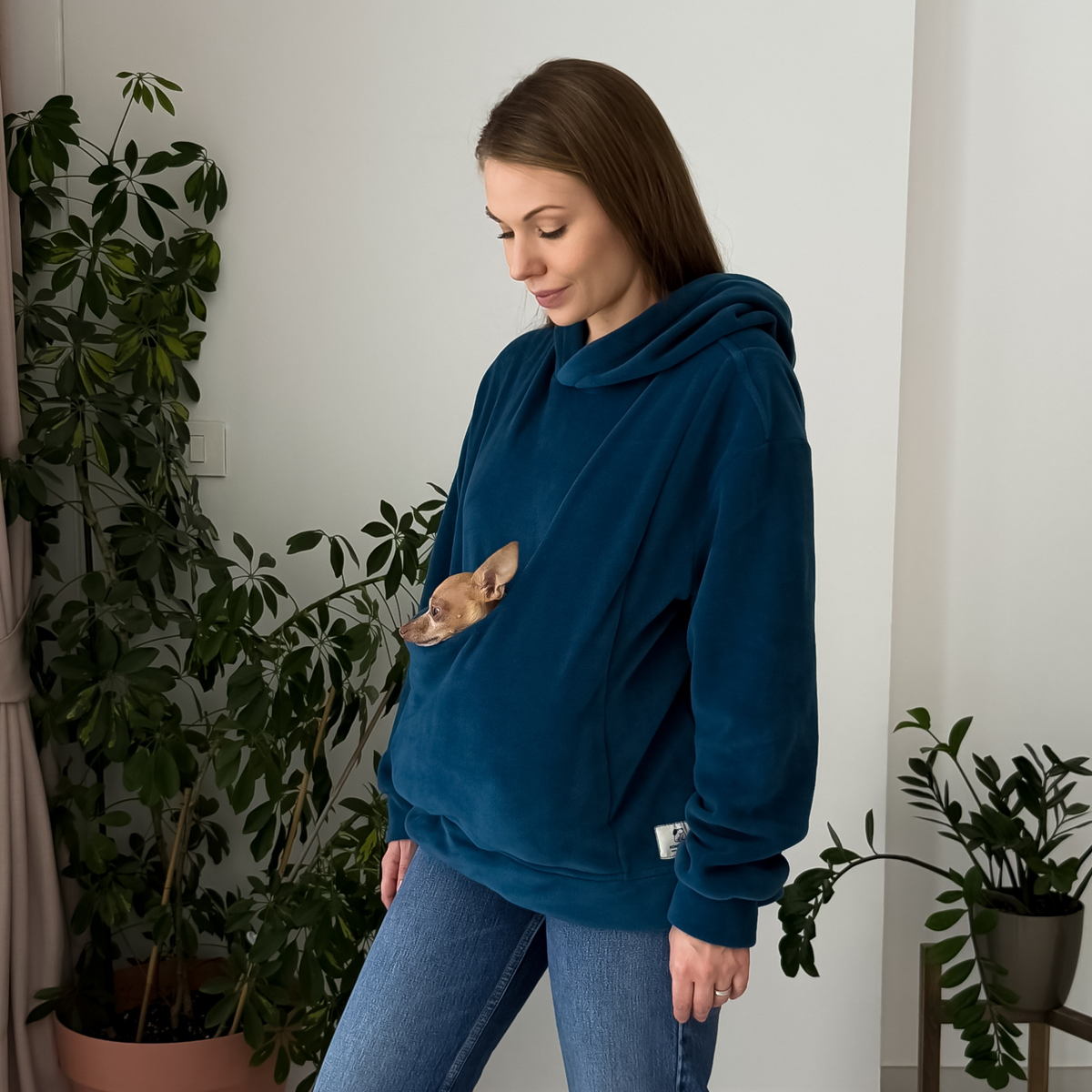 Fleece Kangaroo Hoodie - Blue – 2-15 lbs / 1-7 kg (Autumn/Winter)