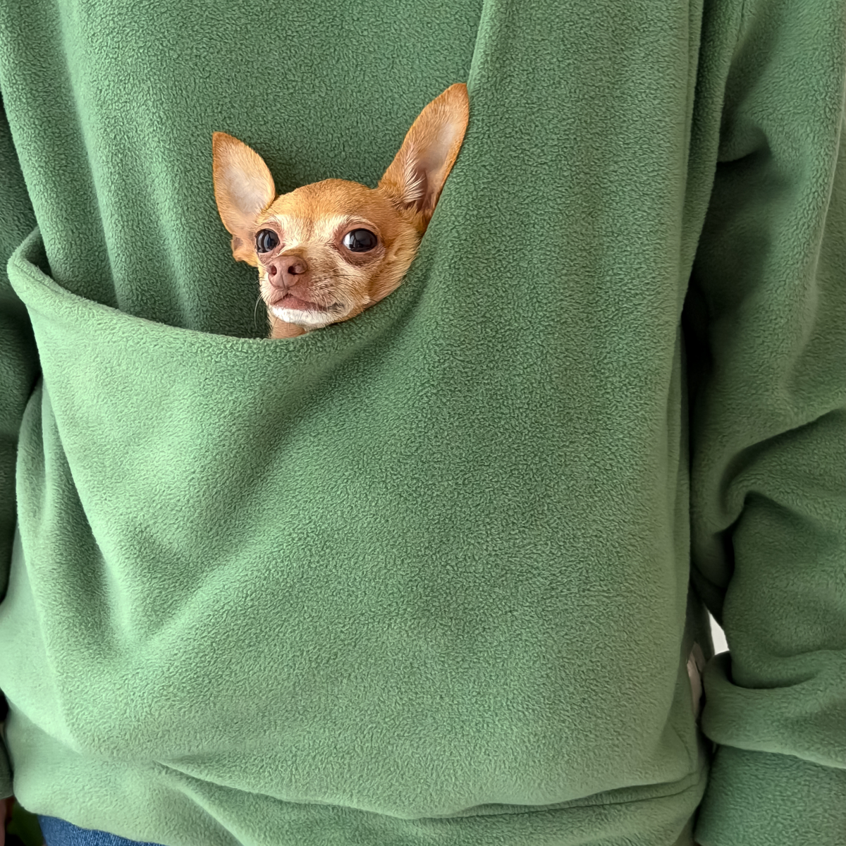 Fleece Kangaroo Hoodie - Olive – 2-15 lbs / 1-7 kg (Autumn/Winter)