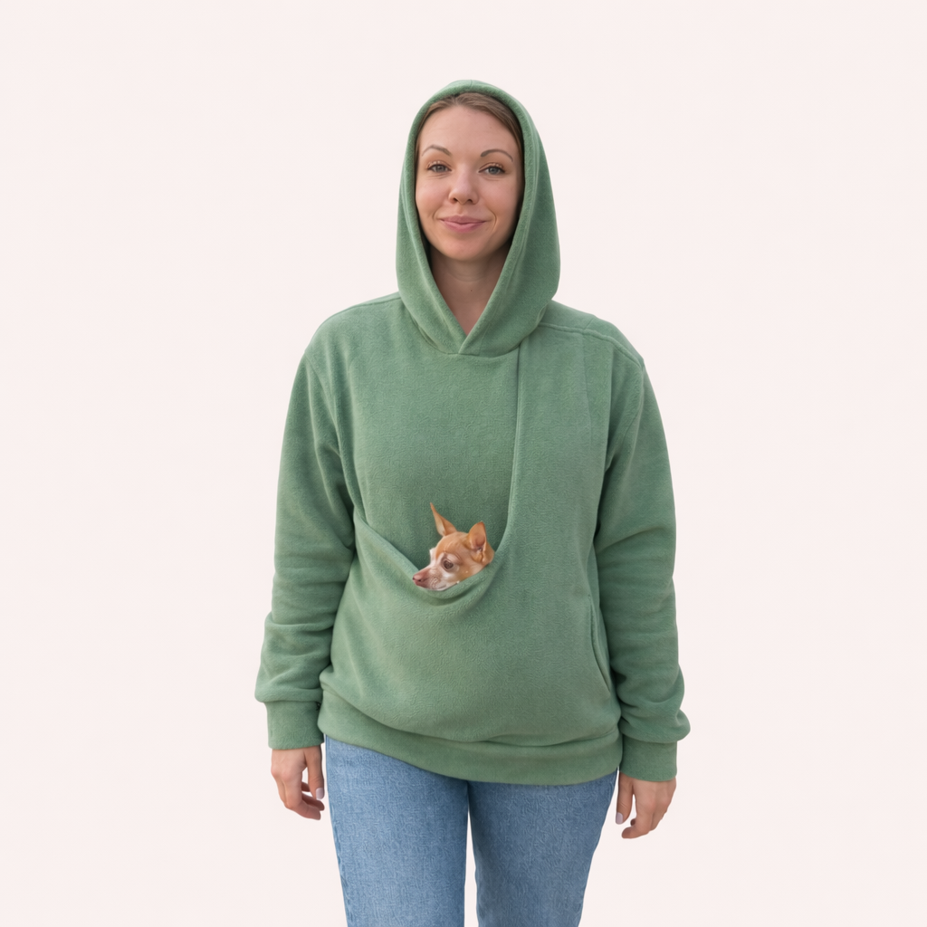 Fleece Kangaroo Hoodie - Olive – 2-15 lbs / 1-7 kg (Autumn/Winter)