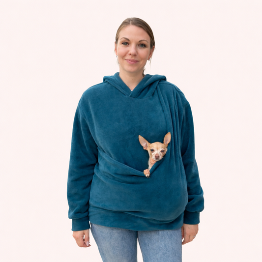 Fleece Kangaroo Hoodie - Blue – 2-15 lbs / 1-7 kg (Autumn/Winter)