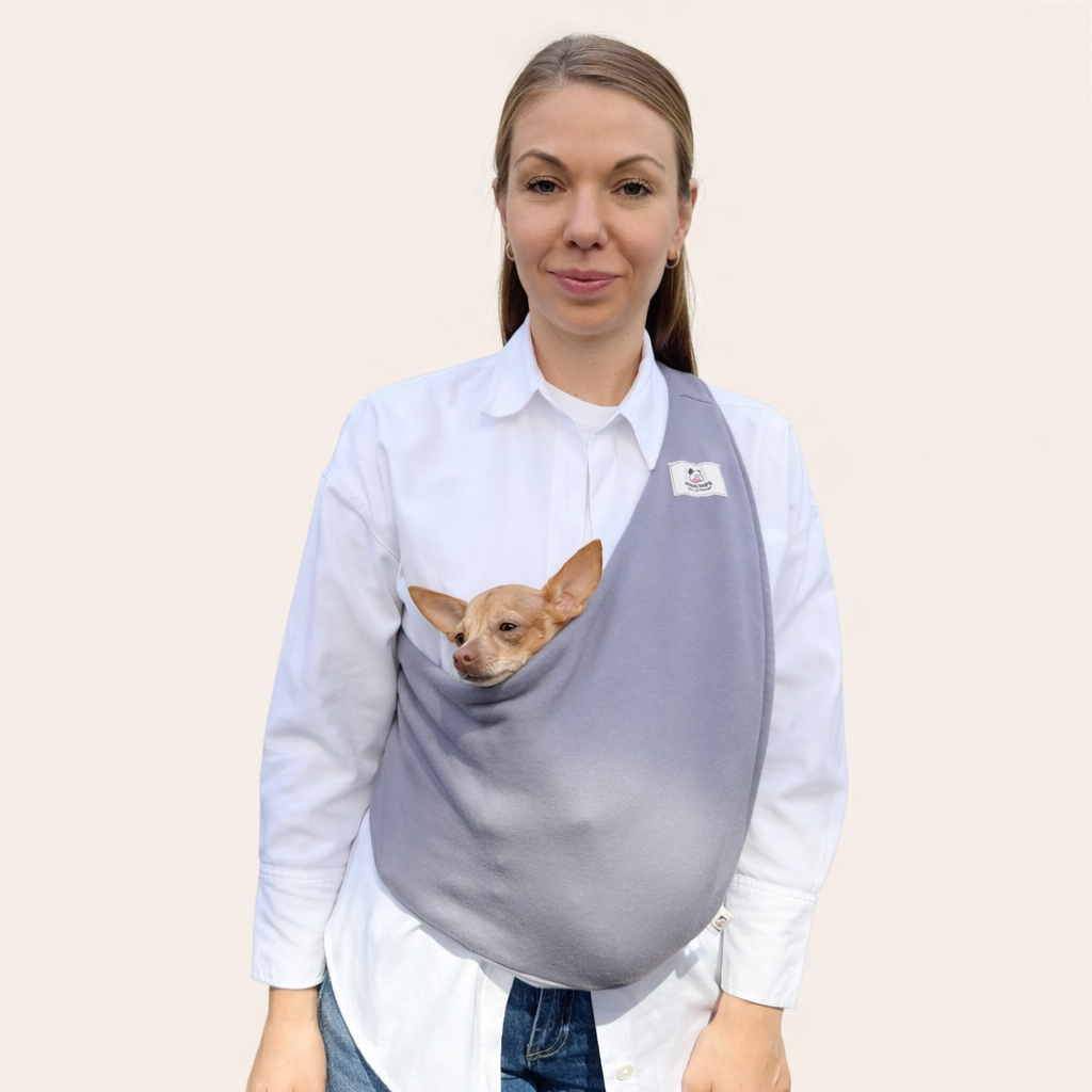 Lightweight Pet Sling – Gray- 2–11 lbs / 1–5 kg (Spring/Summer)