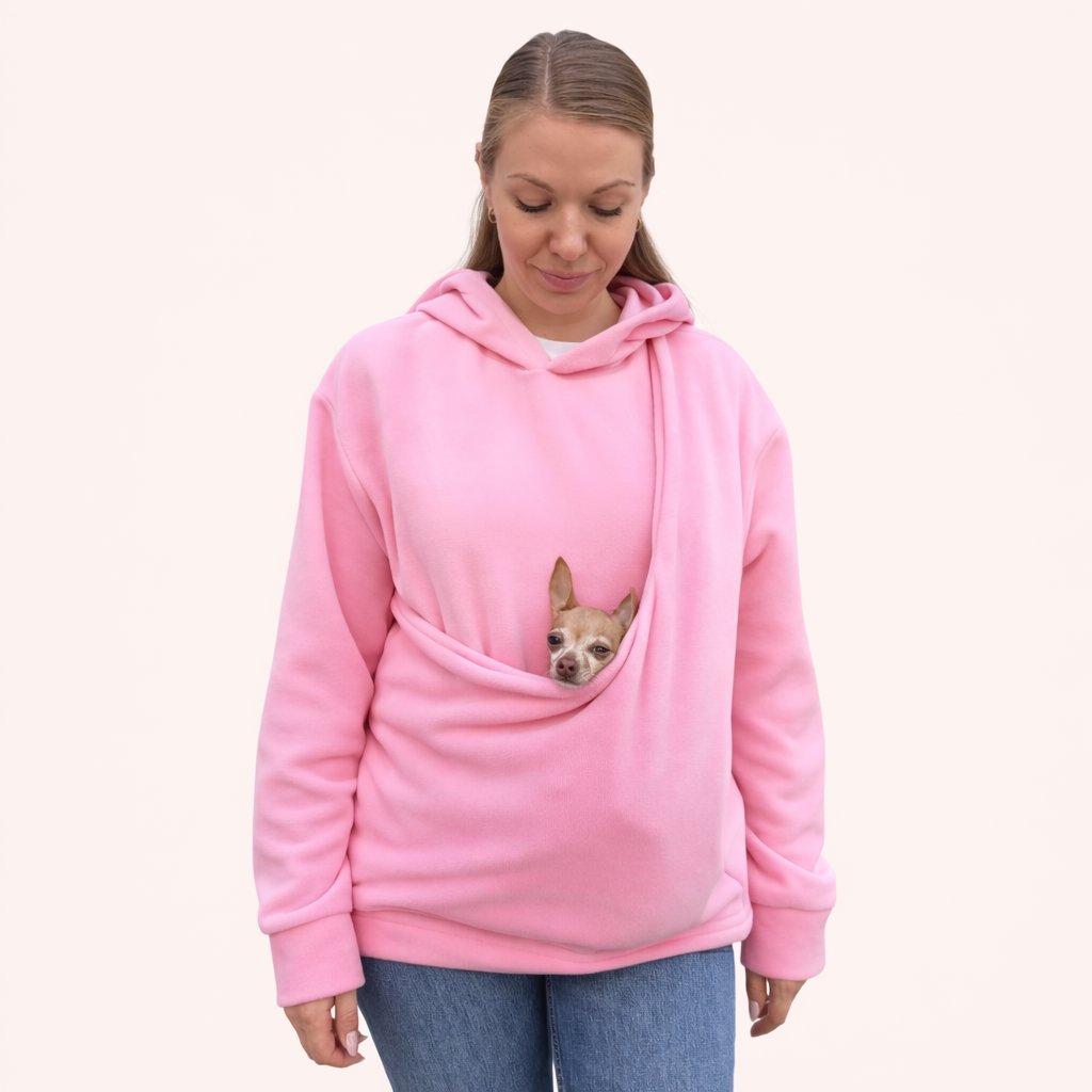 Fleece Kangaroo Hoodie - Pink – 2-15 lbs / 1-7 kg (Autumn/Winter)