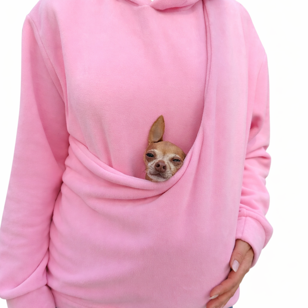 Fleece Kangaroo Hoodie - Pink – 2-15 lbs / 1-7 kg (Autumn/Winter)