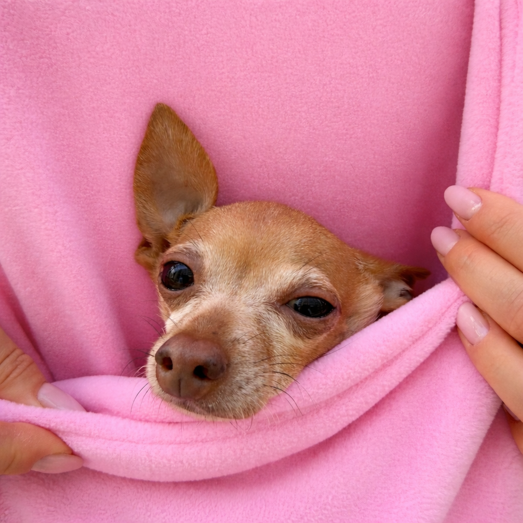 Fleece Kangaroo Hoodie - Pink – 2-15 lbs / 1-7 kg (Autumn/Winter)