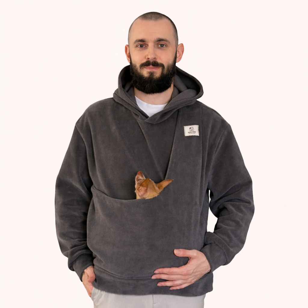 Fleece Kangaroo Hoodie - Grey – 2-15 lbs / 1-7 kg (Autumn/Winter)