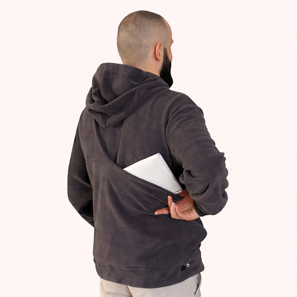 Fleece Kangaroo Hoodie - Grey – 2-15 lbs / 1-7 kg (Autumn/Winter)