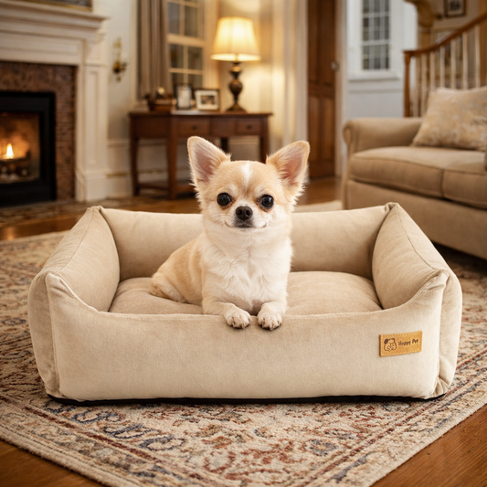 Basic Orthopedic Pet Bed - Beige Velour