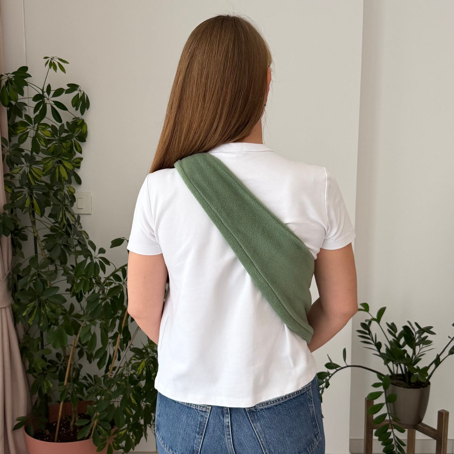Fleece Pet Sling Carrier – Olive – 2-15 lbs / 1-7 kg (Autumn/Winter)