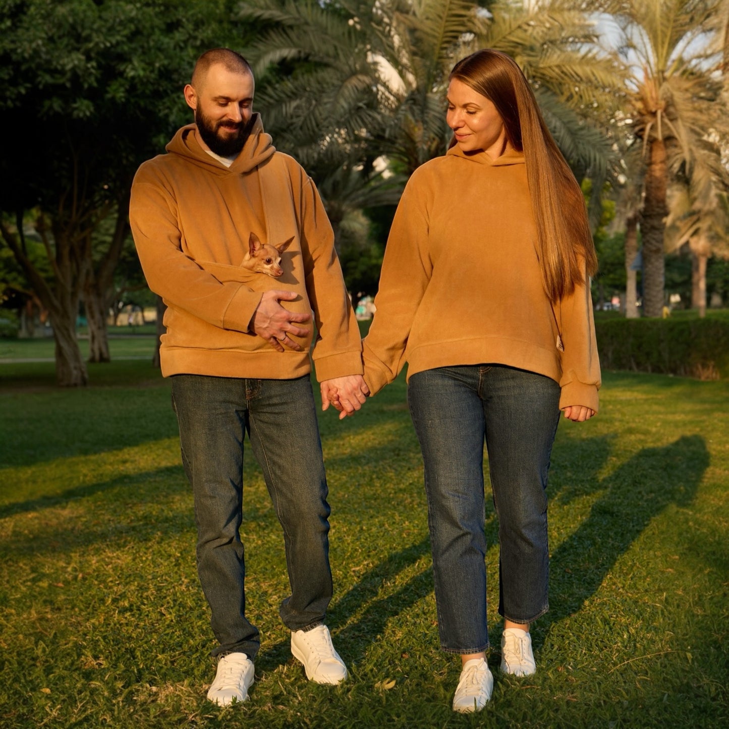 Caramel Fleece Hoodie Set – Family Look (Kangaroo Hoodie + Classic Hoodie)