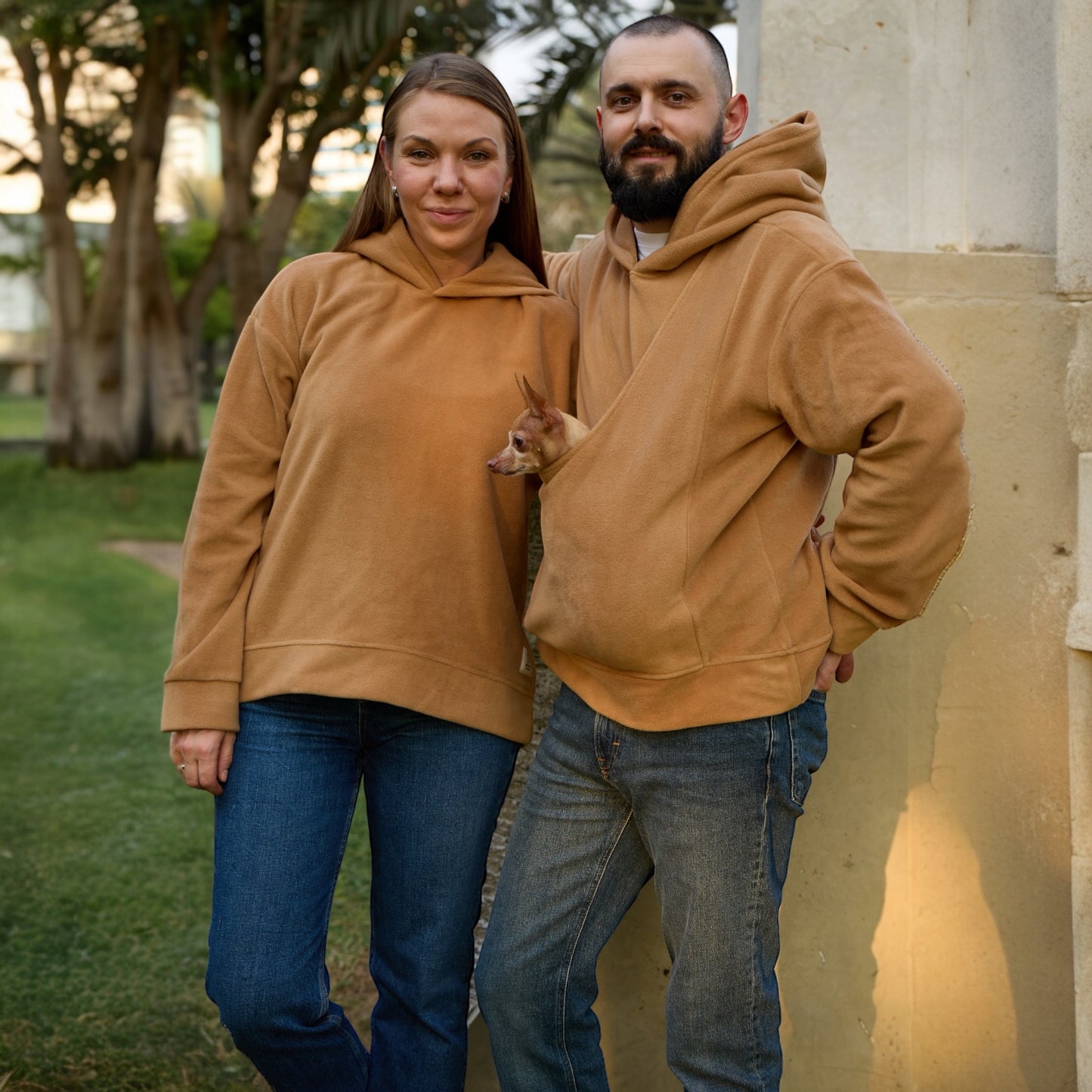 Caramel Fleece Hoodie Set – Family Look (Kangaroo Hoodie + Classic Hoodie)