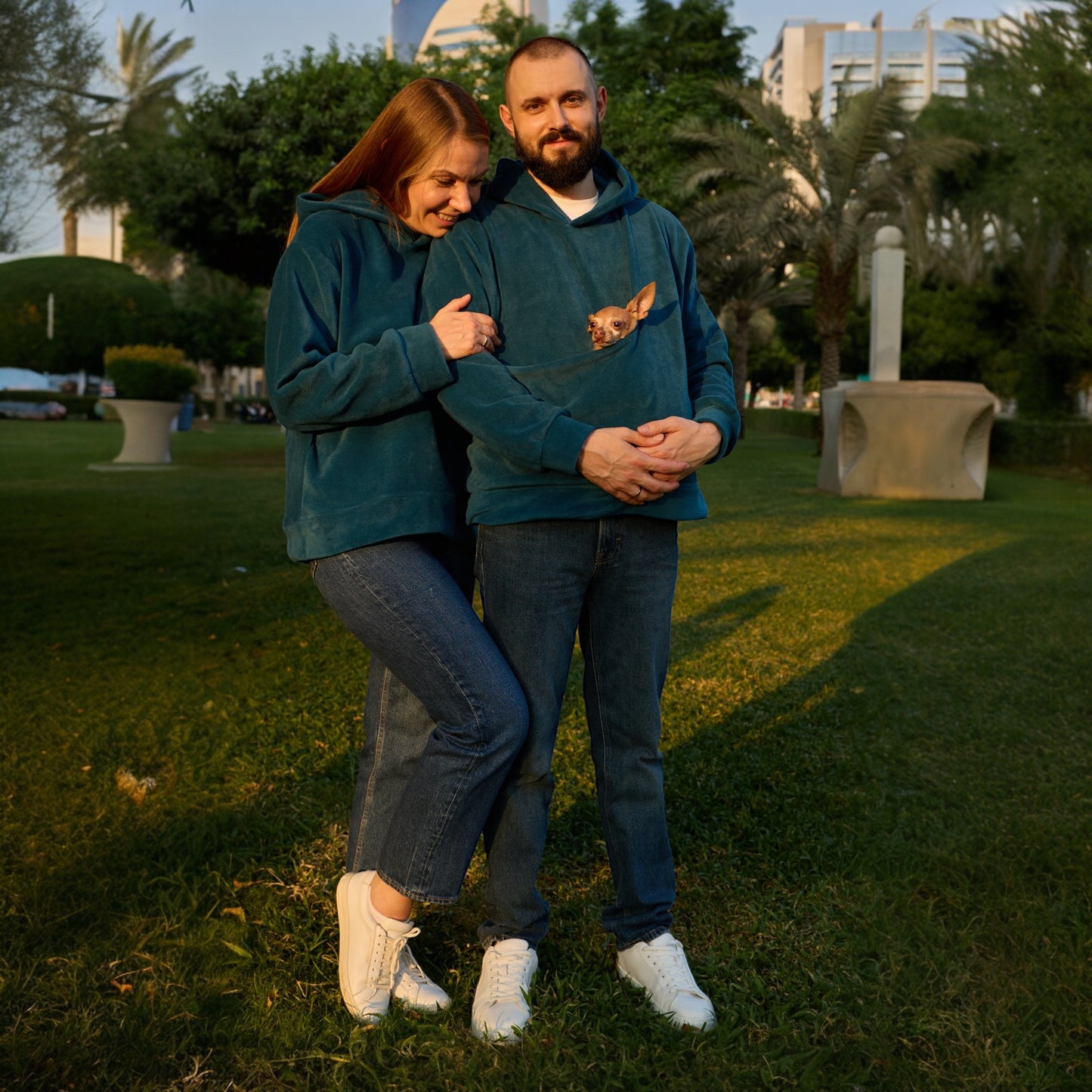 Blue Fleece Hoodie Set – Family Look (Kangaroo Hoodie + Classic Hoodie)