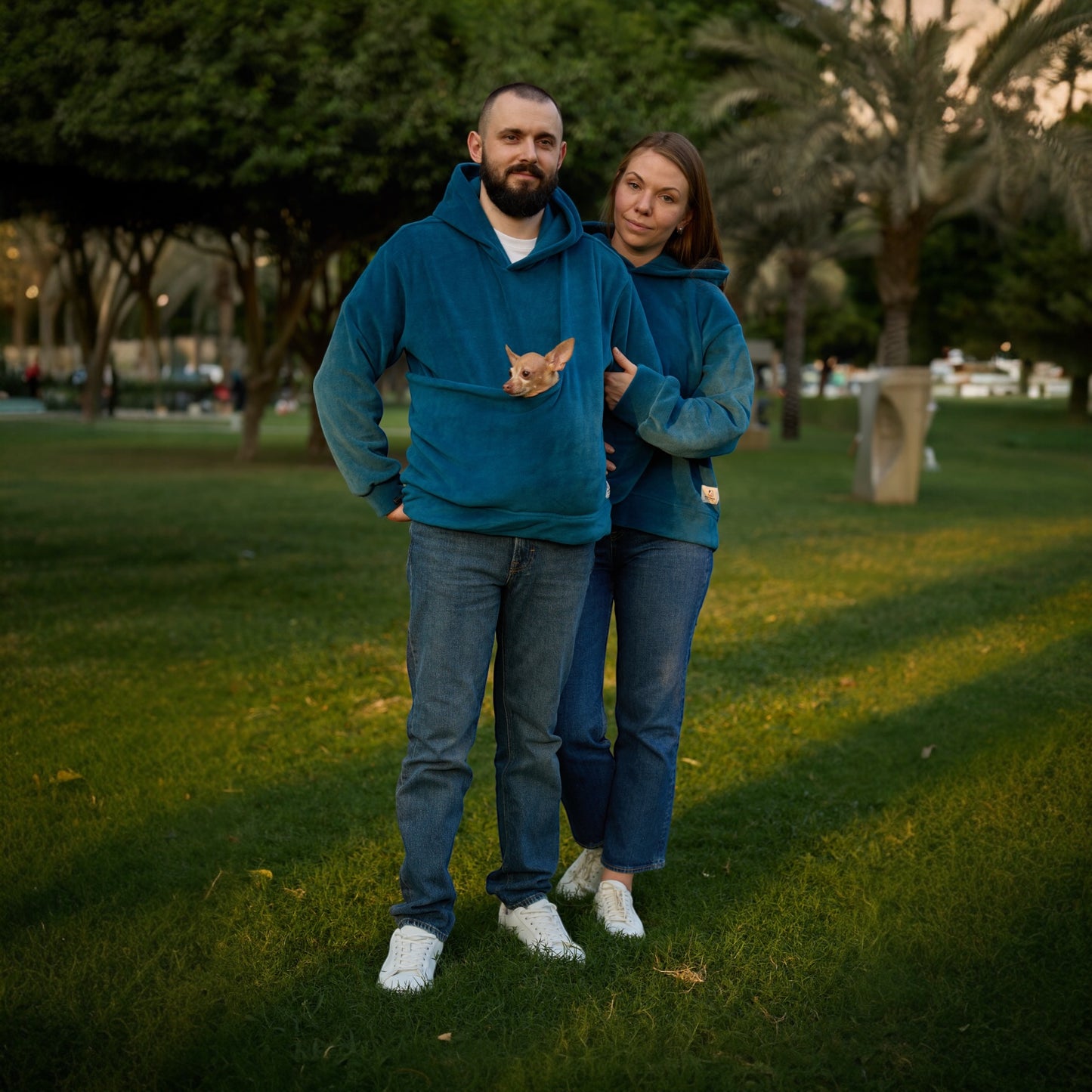 Blue Fleece Hoodie Set – Family Look (Kangaroo Hoodie + Classic Hoodie)