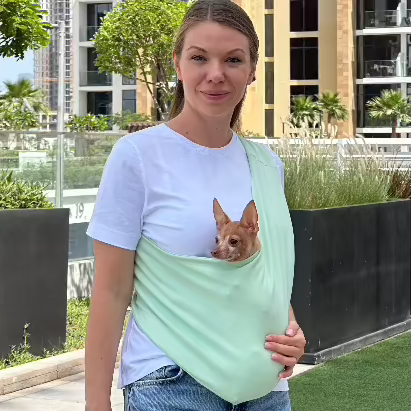 Lightweight Pet Sling Carrier – Mint - Up to 2-5.5 lbs / 1-2.5 kg (Summer)