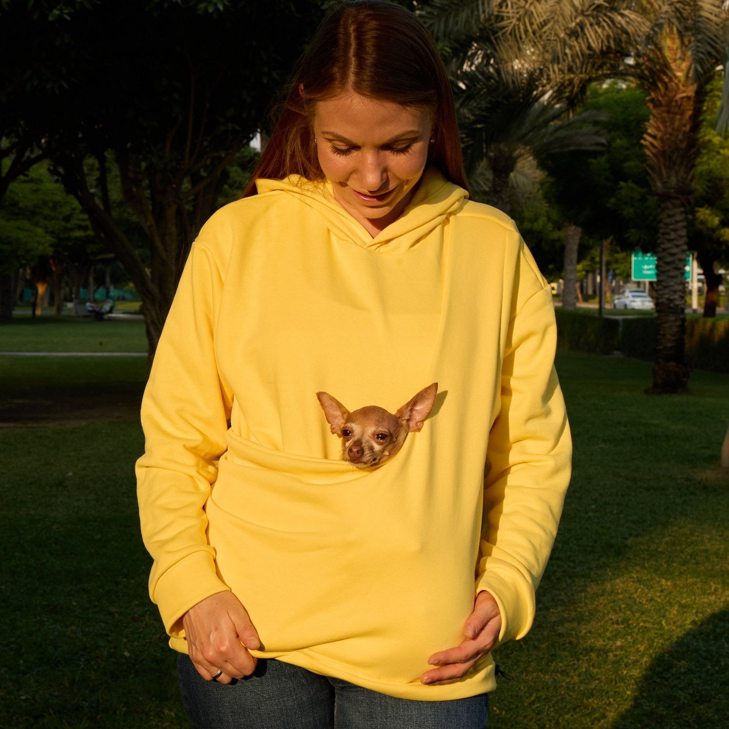 Lightweight Kangaroo Hoodie - Yellow – 2-15 lbs / 1-7 kg (Spring/Summer)
