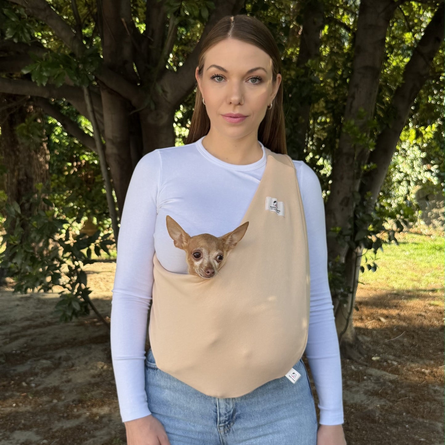 Lightweight Pet Sling – Beige – 2–11 lbs / 1–5 kg (Spring/Summer)