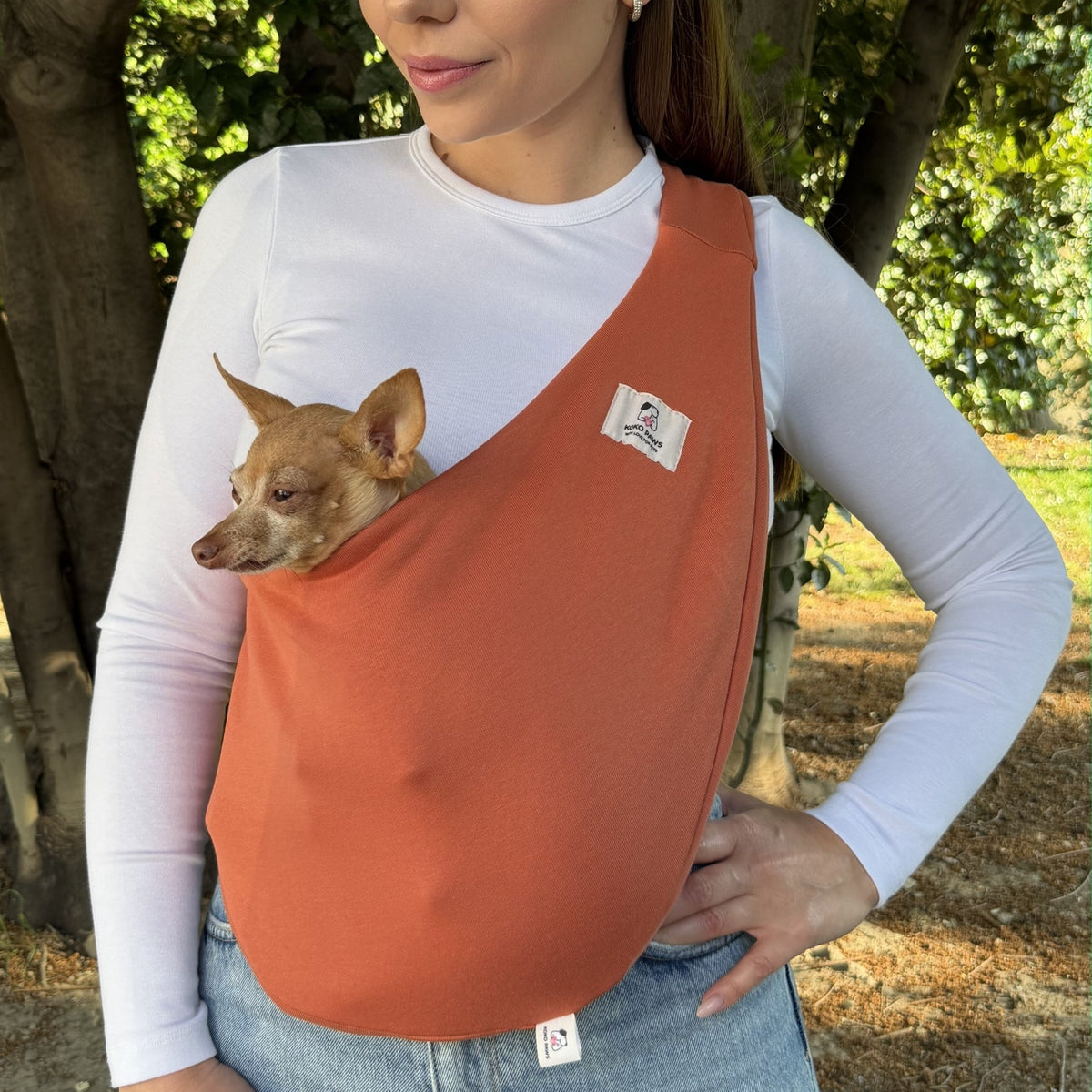 Lightweight Pet Sling – Orange - 2–11 lbs / 1–5 kg (Spring/Summer)