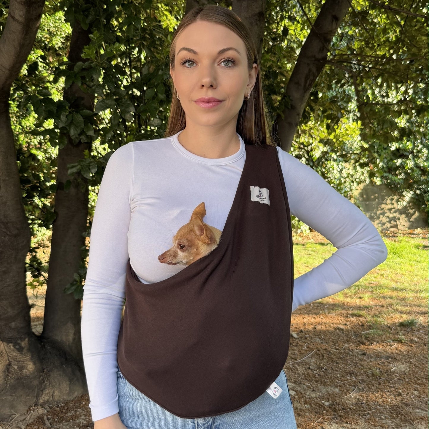 Lightweight Pet Sling – Chocolate – 2–11 lbs / 1–5 kg (Spring/Summer)