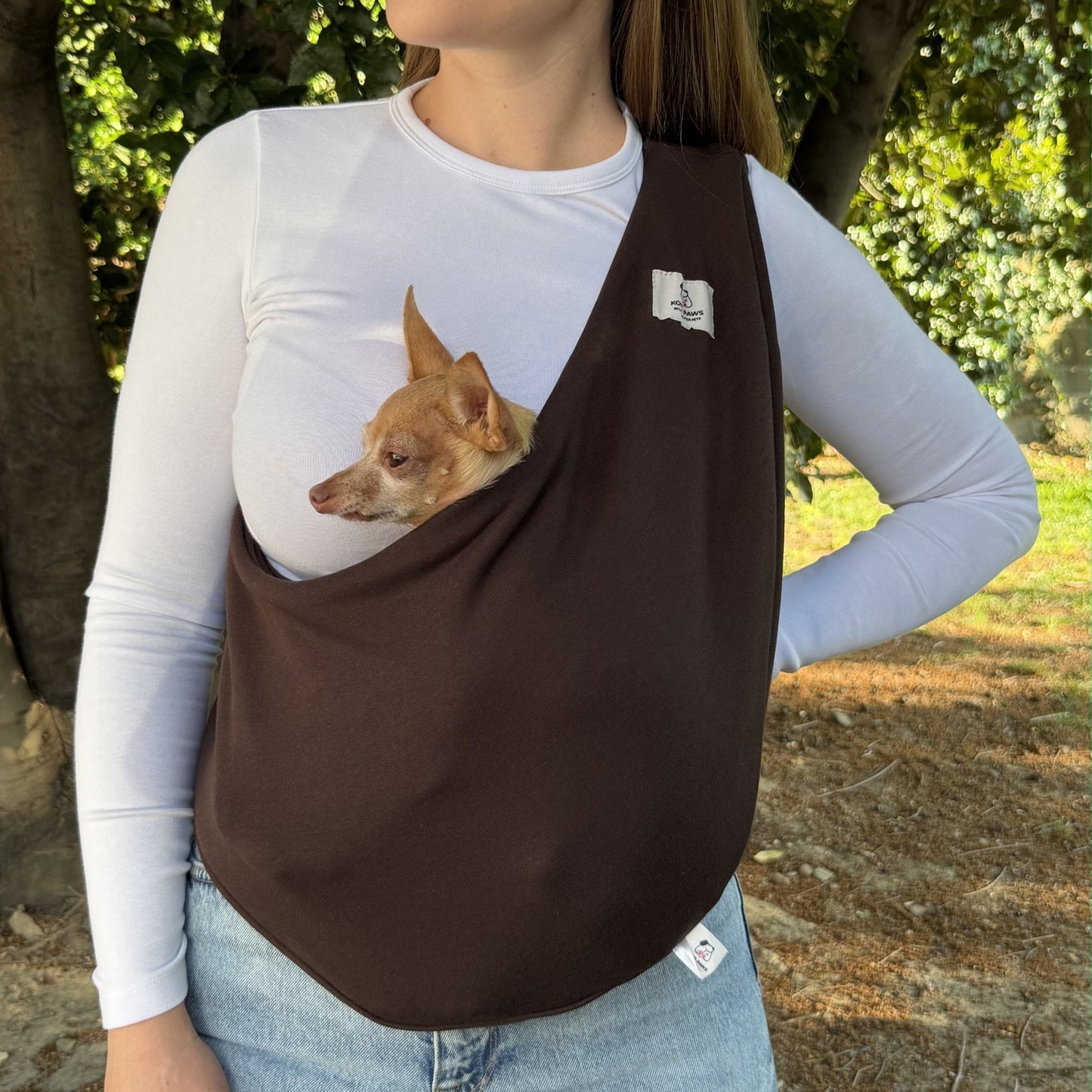 Lightweight Pet Sling – Chocolate – 2–11 lbs / 1–5 kg (Spring/Summer)