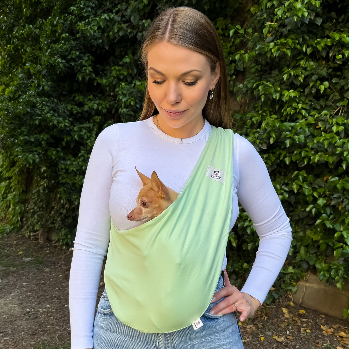 Lightweight Pet Sling Carrier – Mint - Up to 2-5.5 lbs / 1-2.5 kg (Summer)