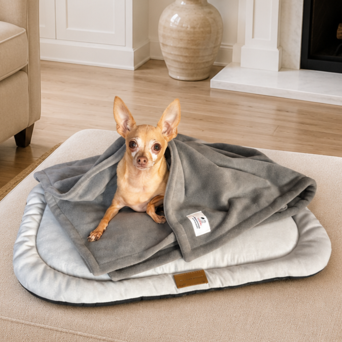 Gray Fleece Pet Lover Sets – Hoodie, Sling, Blanket & Mat