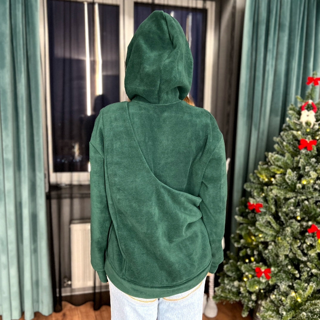 Fleece Kangaroo Hoodie - Dark Green – 2-15 lbs / 1-7 kg (Autumn/Winter)