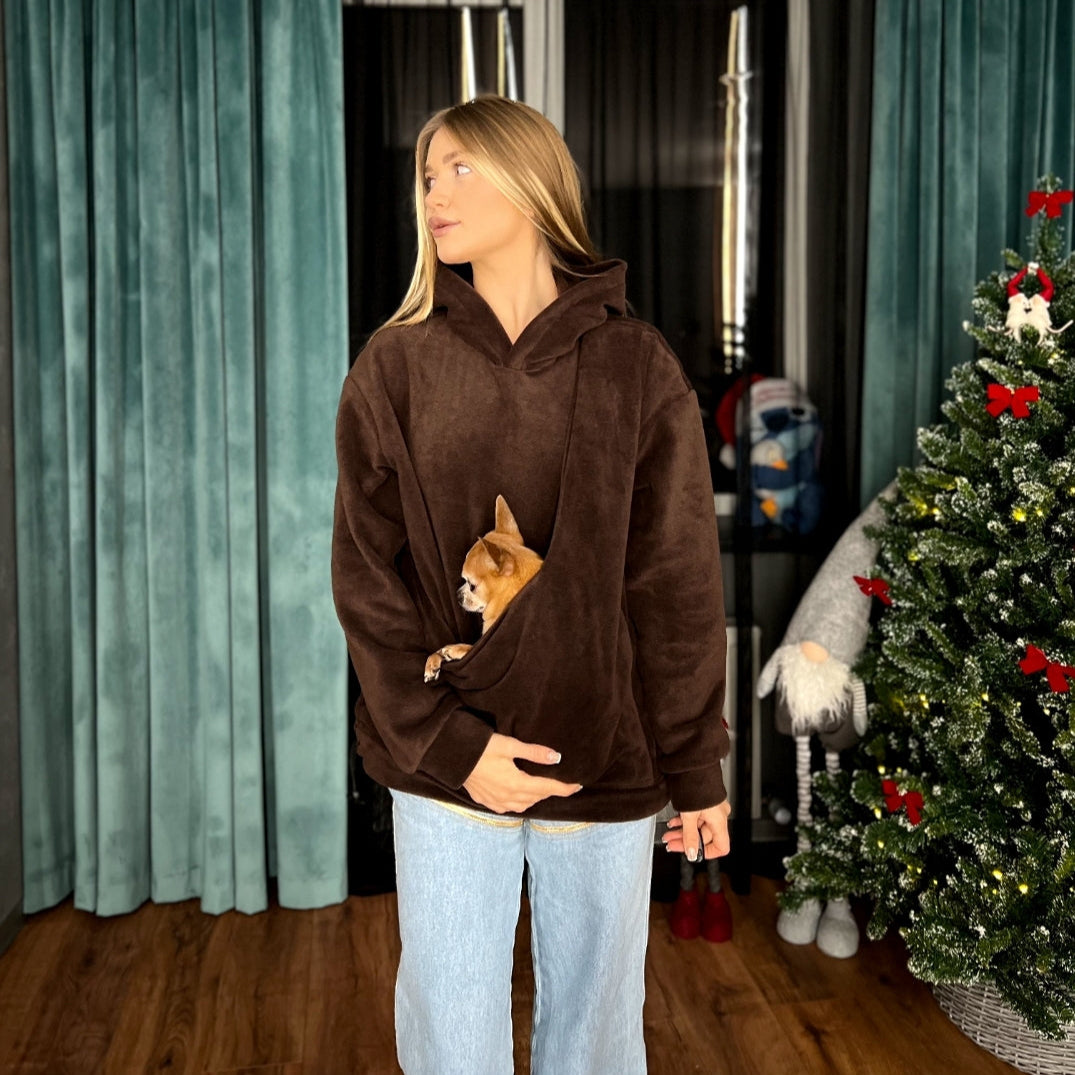 Fleece Kangaroo Hoodie - Chocolate – 2-15 lbs / 1-7 kg (Autumn/Winter)