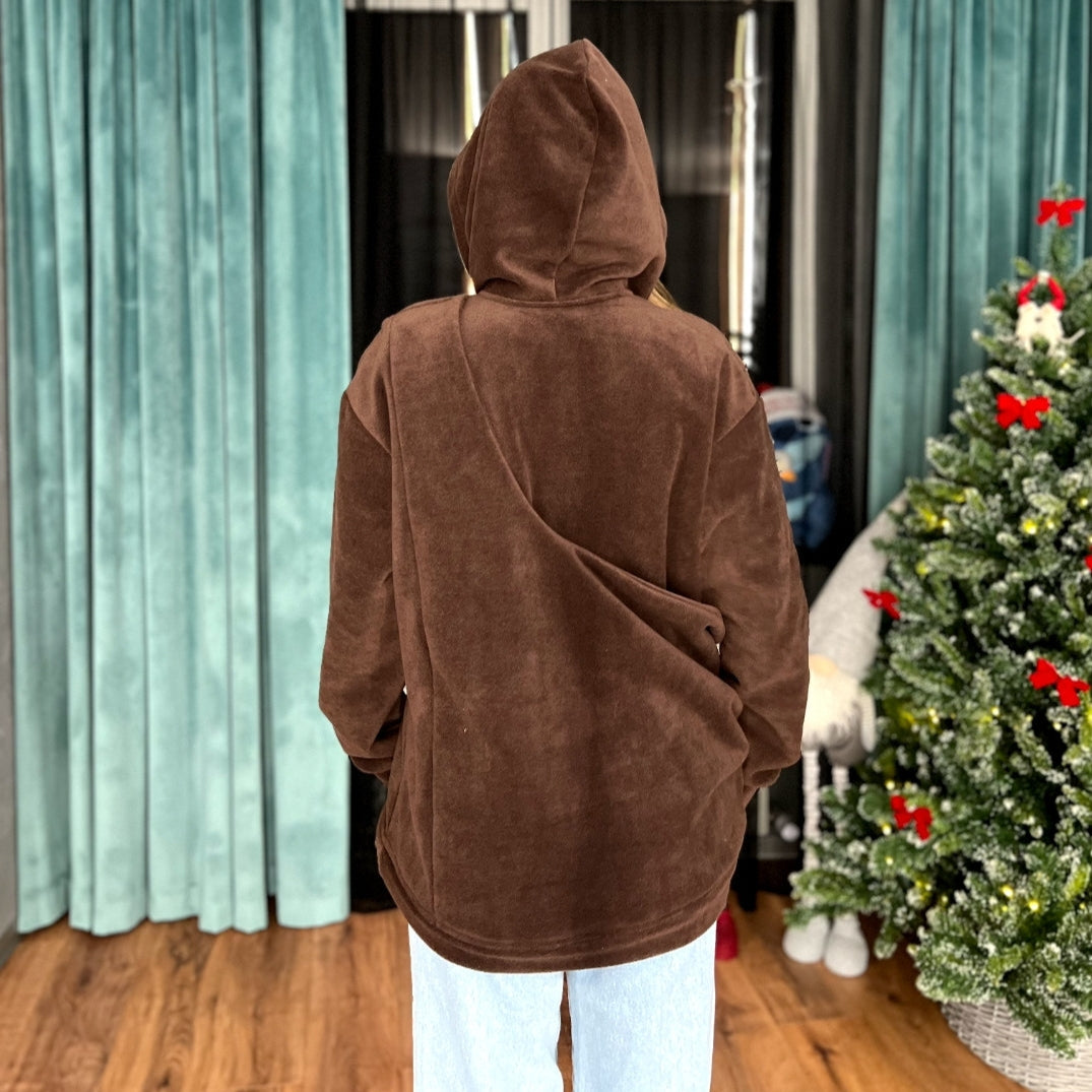 Fleece Kangaroo Hoodie - Chocolate – 2-15 lbs / 1-7 kg (Autumn/Winter)