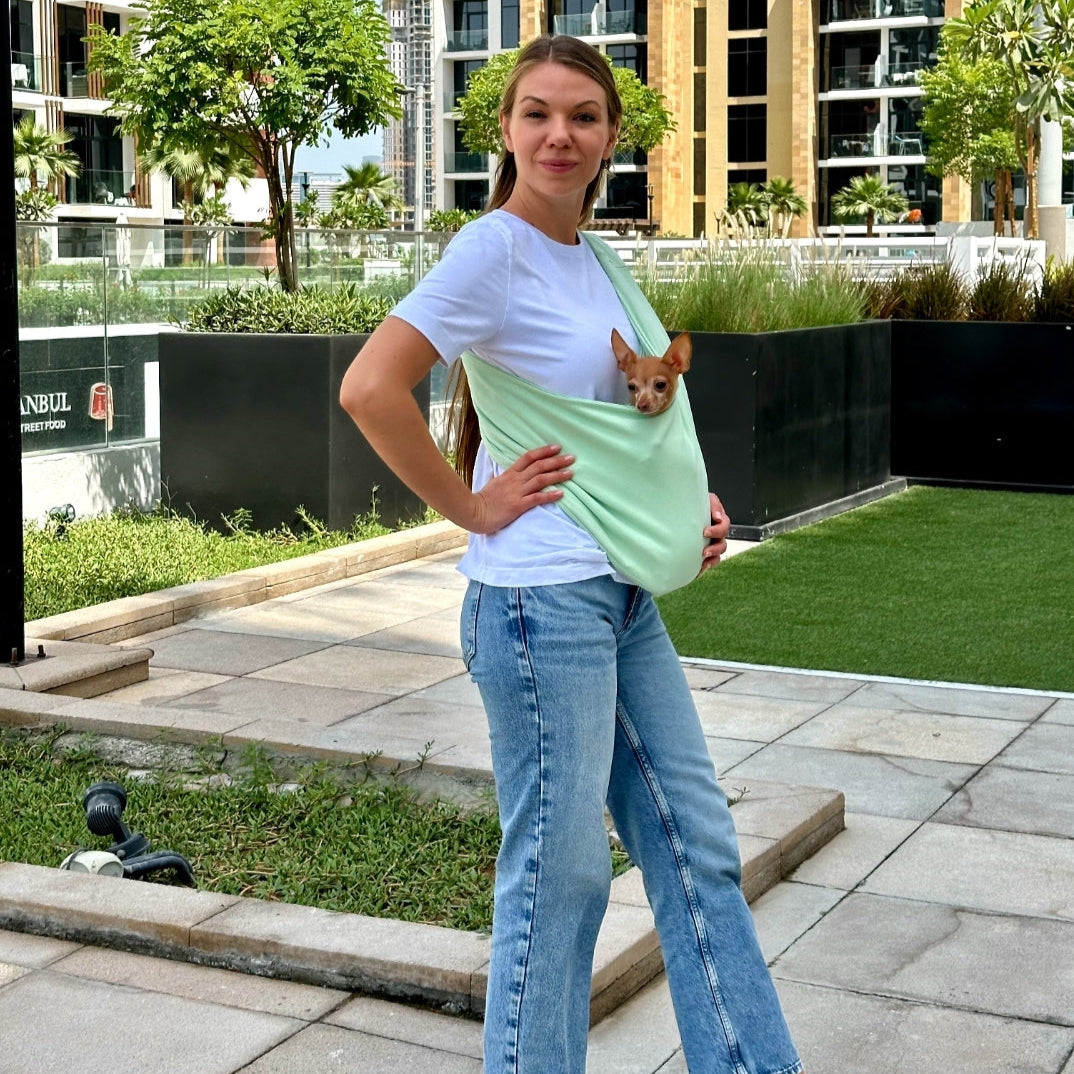 Lightweight Pet Sling Carrier – Mint - Up to 2-5.5 lbs / 1-2.5 kg (Summer)