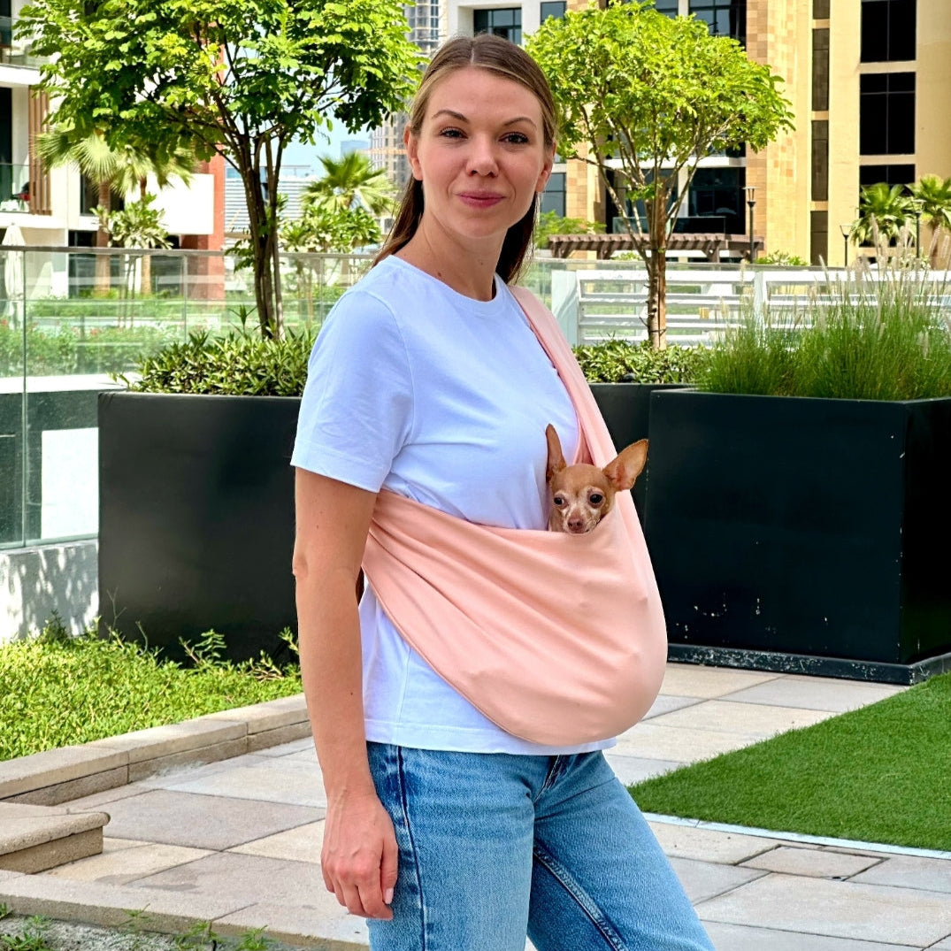 Lightweight Pet Sling Carrier – Powder Pink - 2-5.5 lbs / 1-2.5kg (Summer)