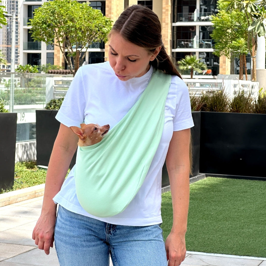 Lightweight Pet Sling Carrier – Mint - Up to 2-5.5 lbs / 1-2.5 kg (Summer)