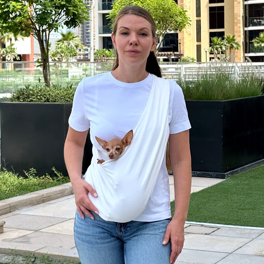 Lightweight Pet Sling Carrier – Milky - Up to 7 lbs / 3kg (Spring/Summer)