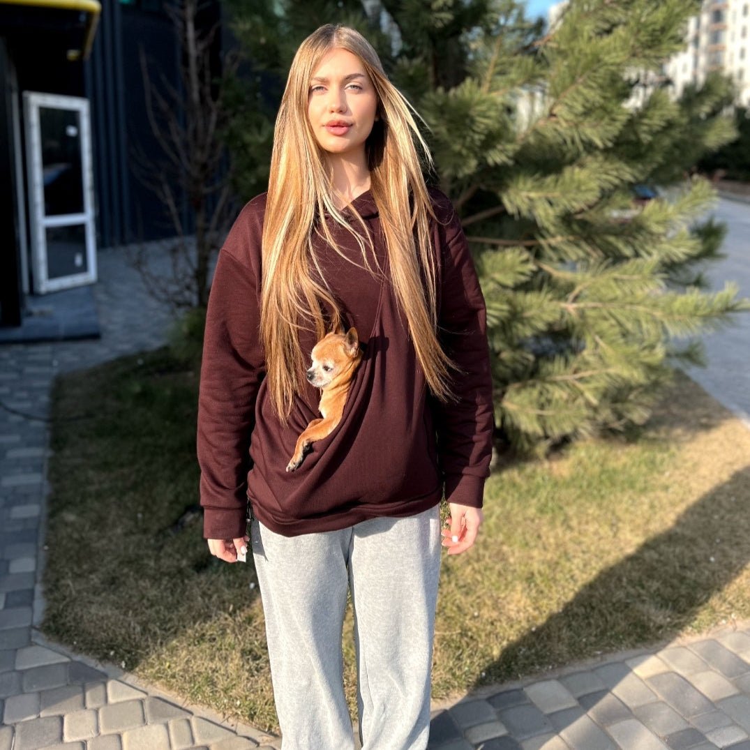 Lightweight Kangaroo Hoodie - Chocolate – 2-15 lbs / 1-7 kg (Spring/Summer)