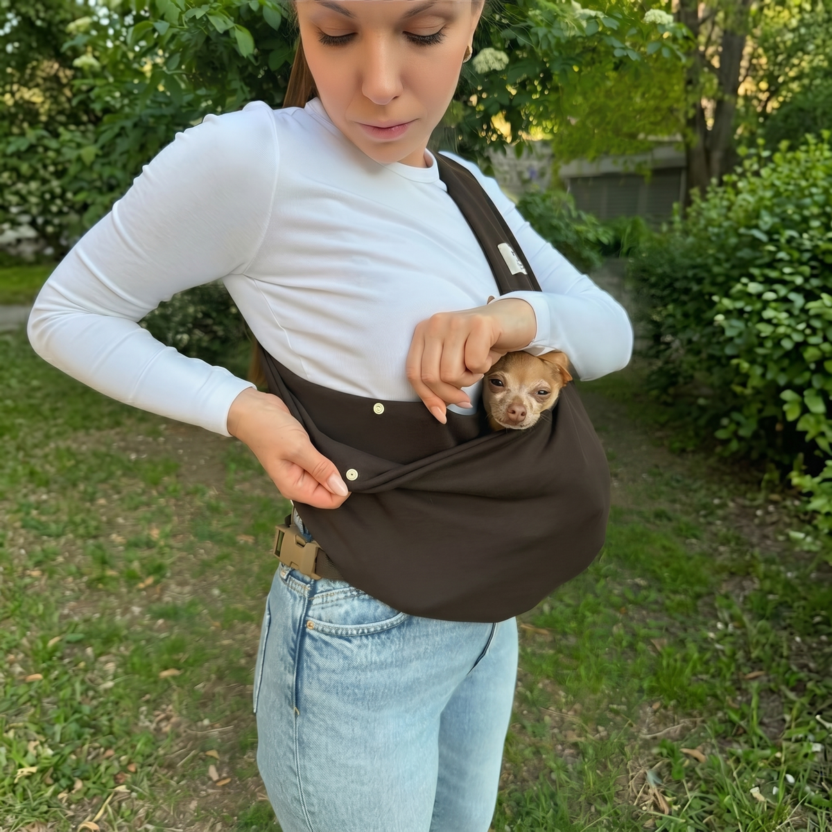 Security Dog Sling – Chocolate
