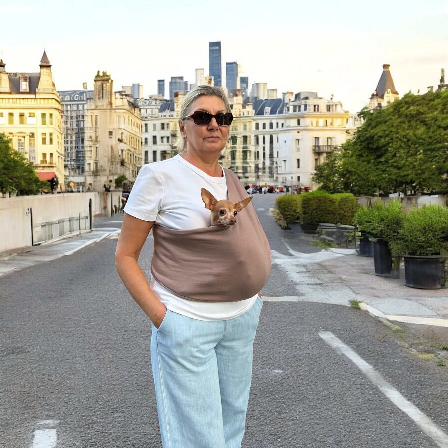 Lightweight Pet Sling – Taupe - 2–11 lbs / 1–5 kg (Spring/Summer)