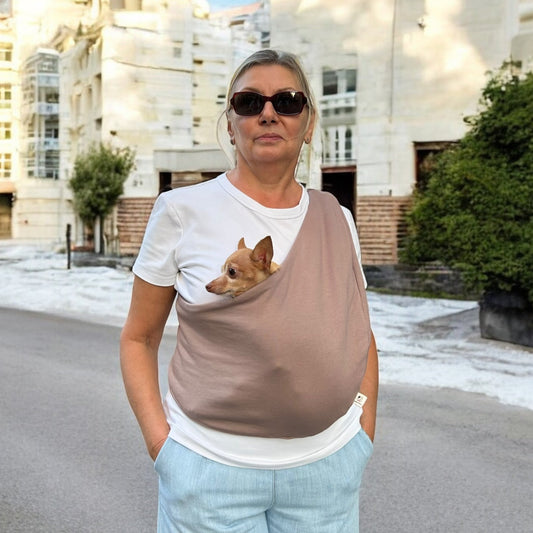 Lightweight Pet Sling – Taupe - 2–11 lbs / 1–5 kg (Spring/Summer)