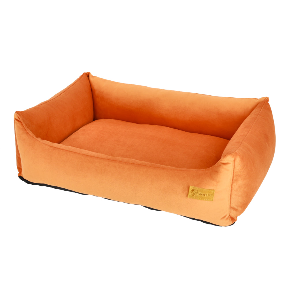 Basic Orthopedic Pet Bed - Orange Velour