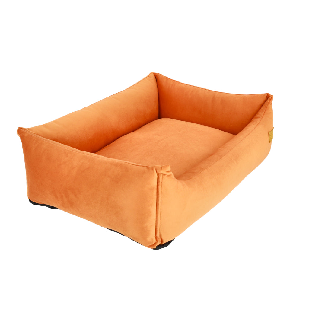 Basic Orthopedic Pet Bed - Orange Velour