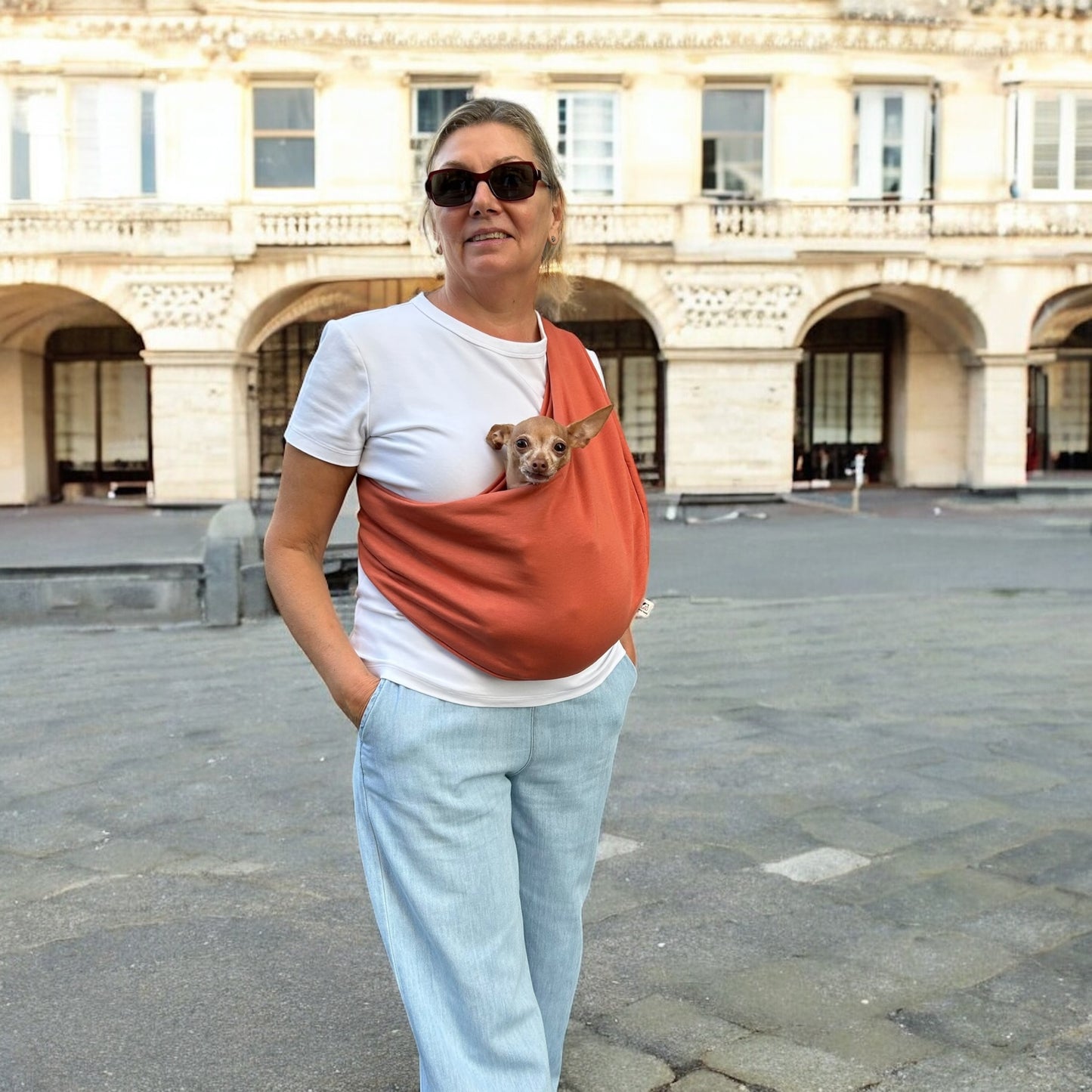 Lightweight Pet Sling – Orange - 2–11 lbs / 1–5 kg (Spring/Summer)