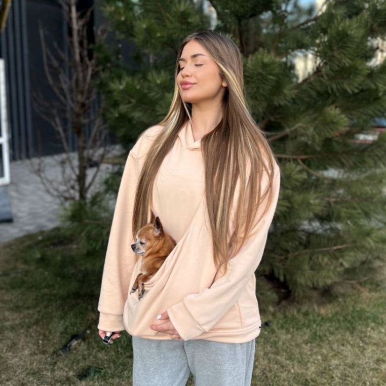 Lightweight Kangaroo Hoodie - Beige – 2-15 lbs / 1-7 kg (Spring/Summer)