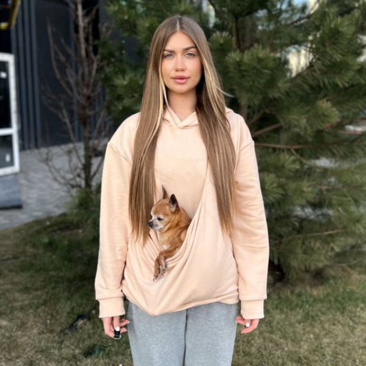 Leichter Känguru-Hoodie – Beige – Bis zu 5 kg (Frühling/Sommer)