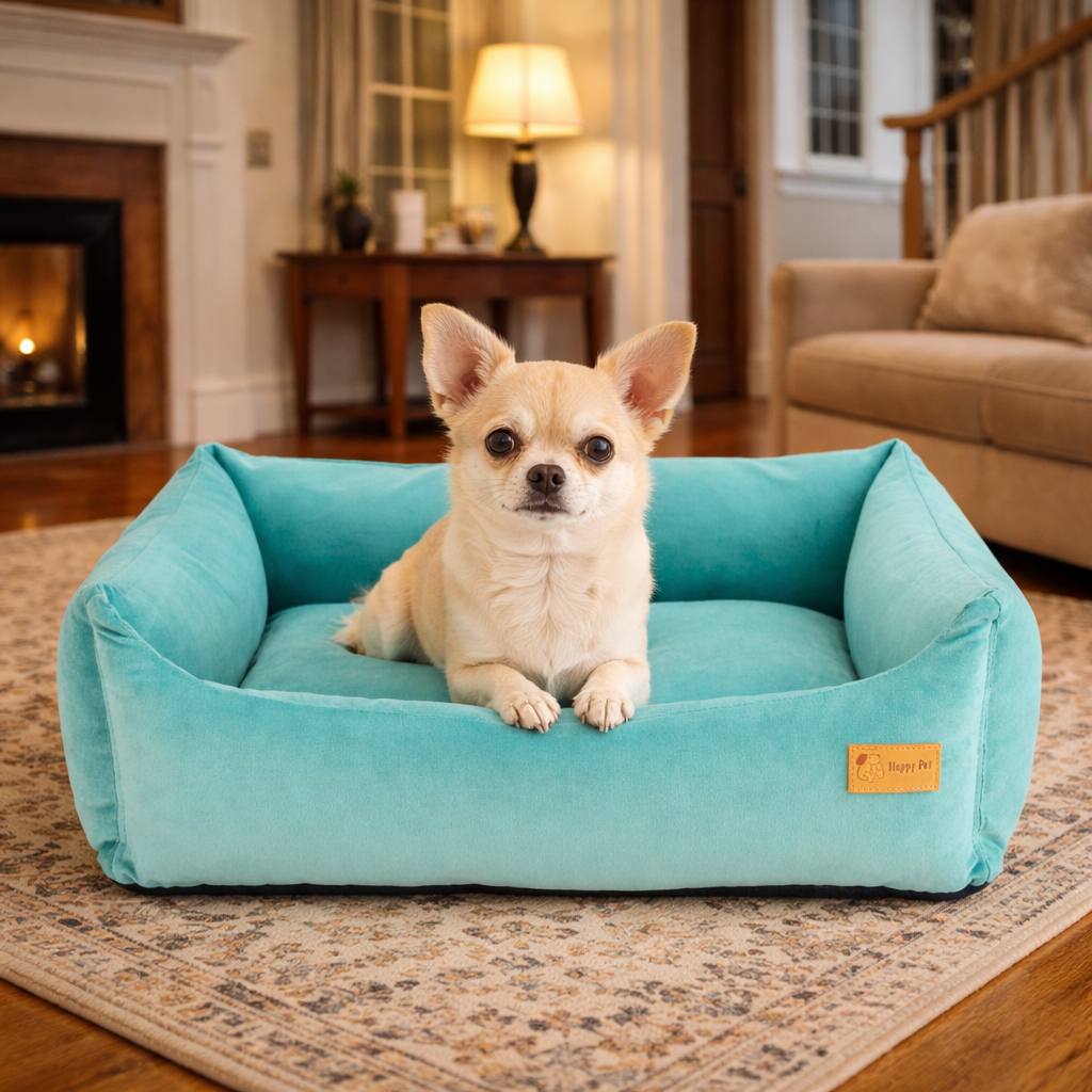 Basic Orthopedic Pet Bed - Blue Velour